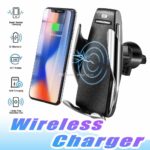 CRYSTAL DIGITAL S5 SMART SENSOR CAR WIRELESS FAST CHARGER 360° AIR VENT CAR PHONE HOLDER