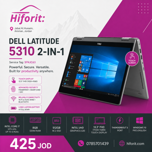 Dell Latitude 5310 2-in-1 13.3" Touch – Core i7-10610U, 8GB, 512GB SSD